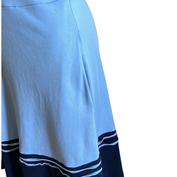New York & COMPANY dress sz S,Blue striped color block cotton fit & flare  EC - Picture 4 of 11